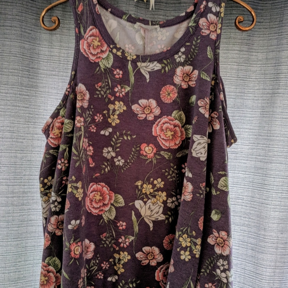 Cold Shoulder Floral Print Sweatshirt